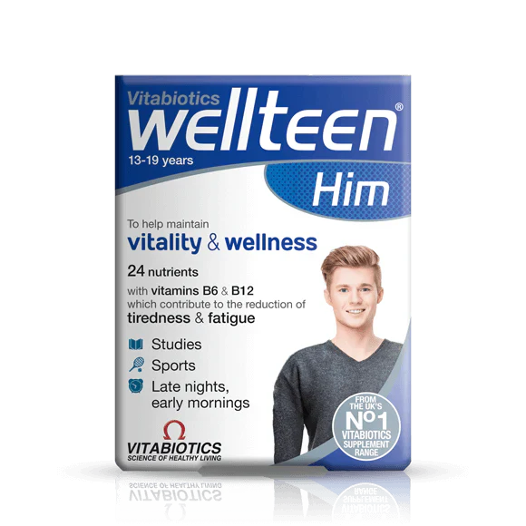 Vitabiotics Wellteen Him – Multivitamin & Minerals for Teenage Boys’ Growth & Energy (30 Tablets, UK Imported)