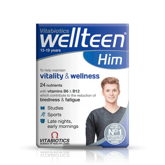 Vitabiotics Wellteen Him – Multivitamin & Minerals for Teenage Boys’ Growth & Energy (30 Tablets, UK Imported)