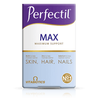 Perfectil Max – 84 Tablets + 28 Capsules – Advanced Skin, Hair & Nail Supplement with Omega-3, Collagen & Antioxidants