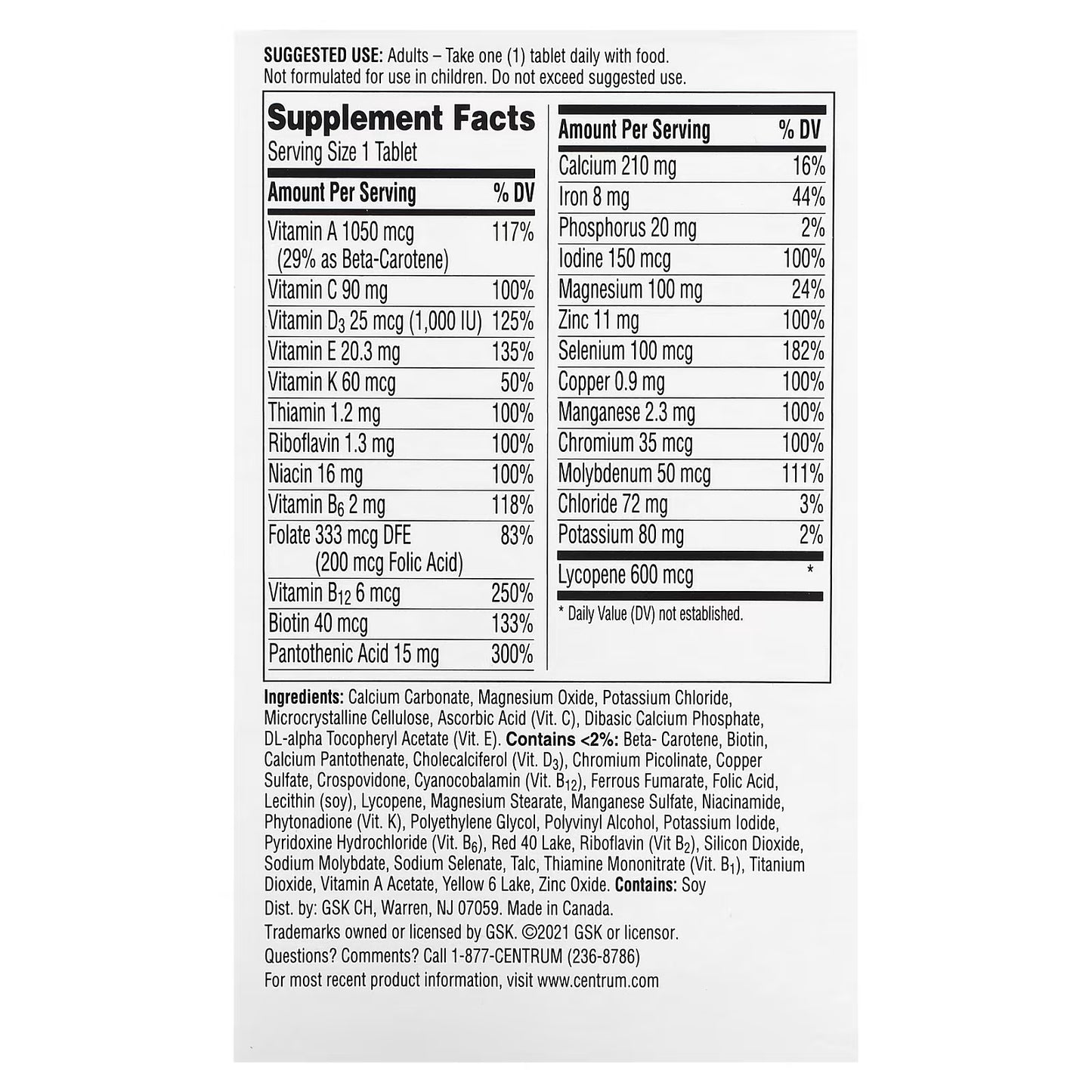 Centrum Men 120 Tablets – Daily Multivitamin for Men’s Energy, Immunity & Muscle Health