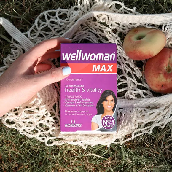 Vitabiotics Wellwoman Max – Advanced Women’s Multivitamin with Omega-3, Calcium & Nutrients – 84 Tablets/Softgels (28 Days Supply, Imported UK)