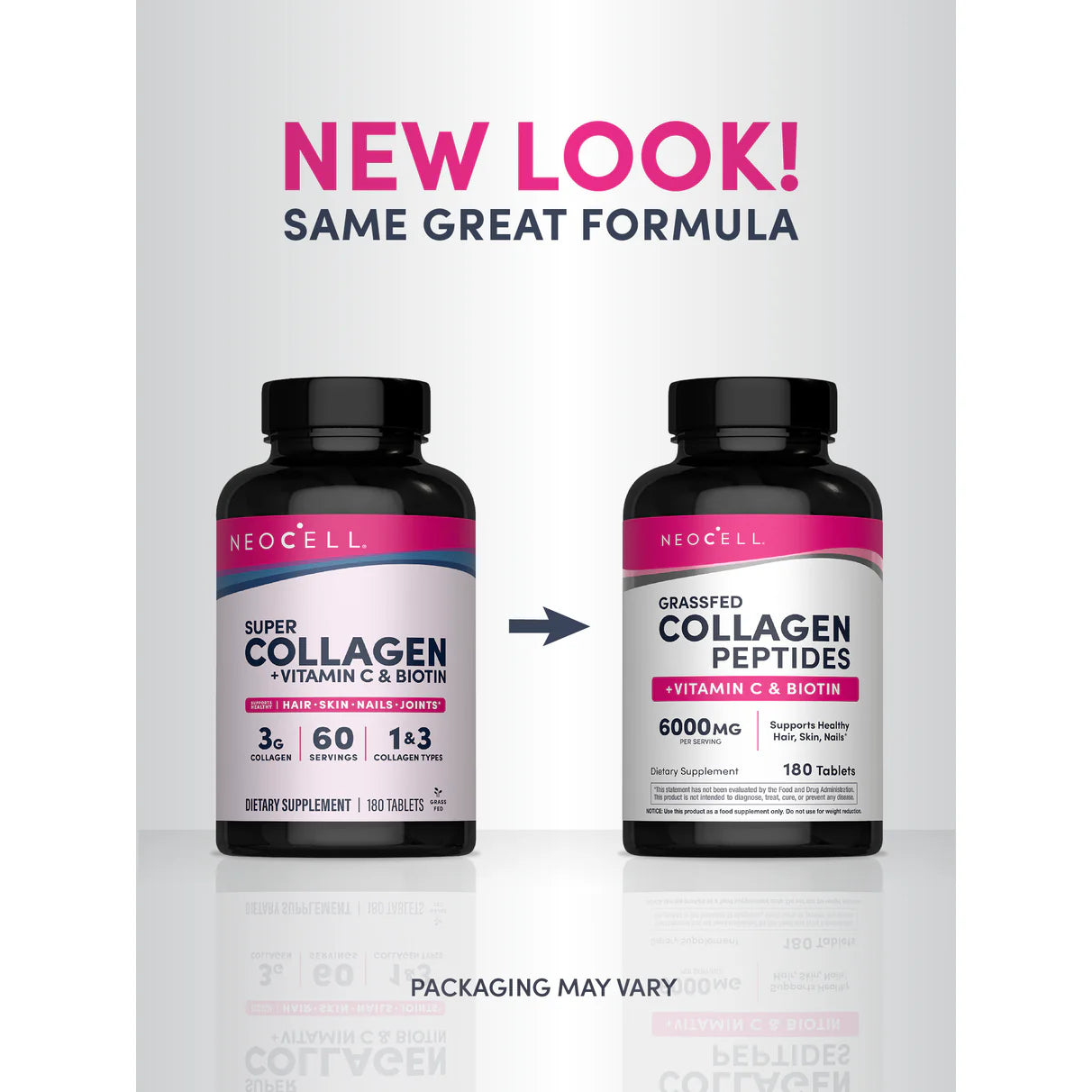 Neocell Collagen Supplement – Biotin + Vitamin C – 6000mg – 180 Tablets for Skin, Hair & Nails