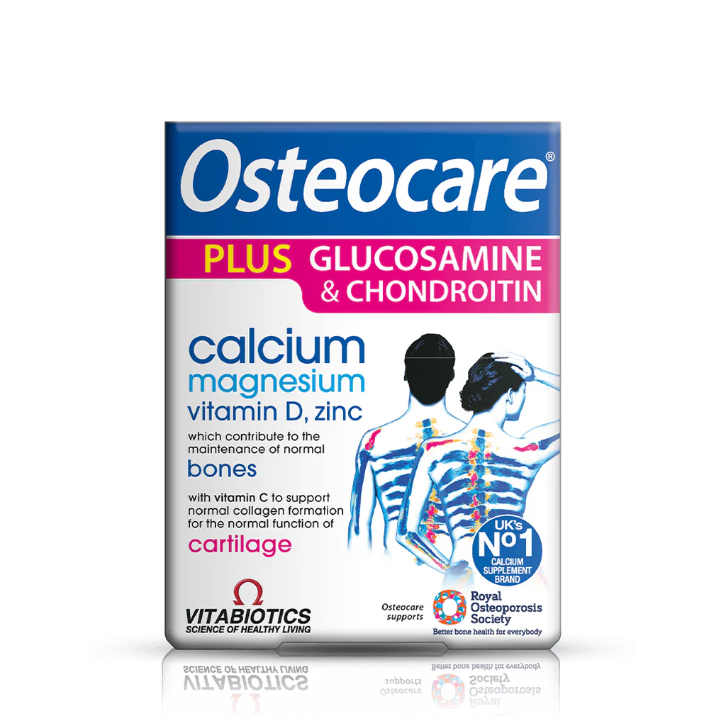 Osteocare Plus with Glucosamine & Chondroitin – 60 Tablets – Calcium, Magnesium, Vitamin D, Joint & Bone Support – UK Imported
