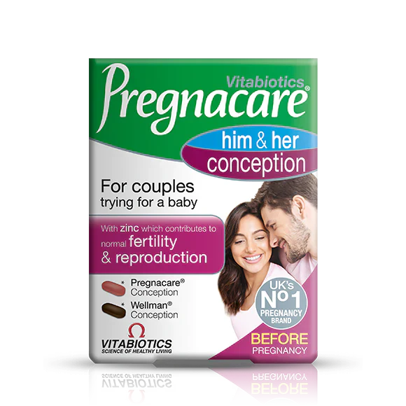 Pregnacare Him & Her Conception – Fertility & Reproductive Health Support – UK Imported – 60 Tablets Each