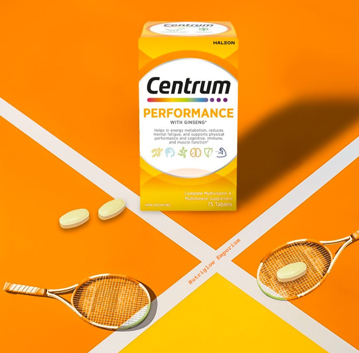 Centrum Performance Multivitamin with Ginseng – 75 Tablets – Energy, Immunity & Mental Focus Support – Imported from UK