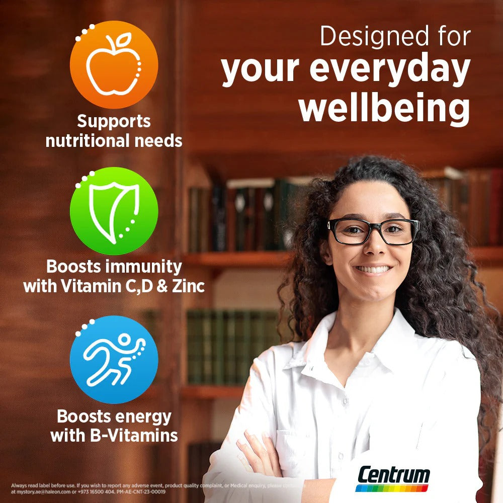 Centrum with Lutein – 100 Tablets – Adult Daily Multivitamin – Eye, Heart & Immune Support