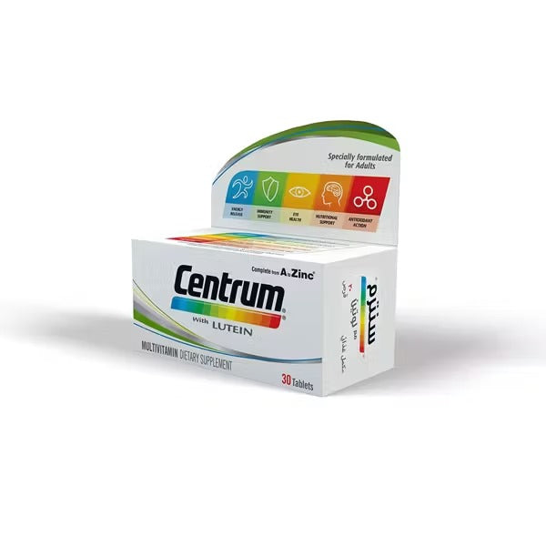 Centrum with Lutein – 30 Tablets – Adult Daily Multivitamin – Eye & Immune Support