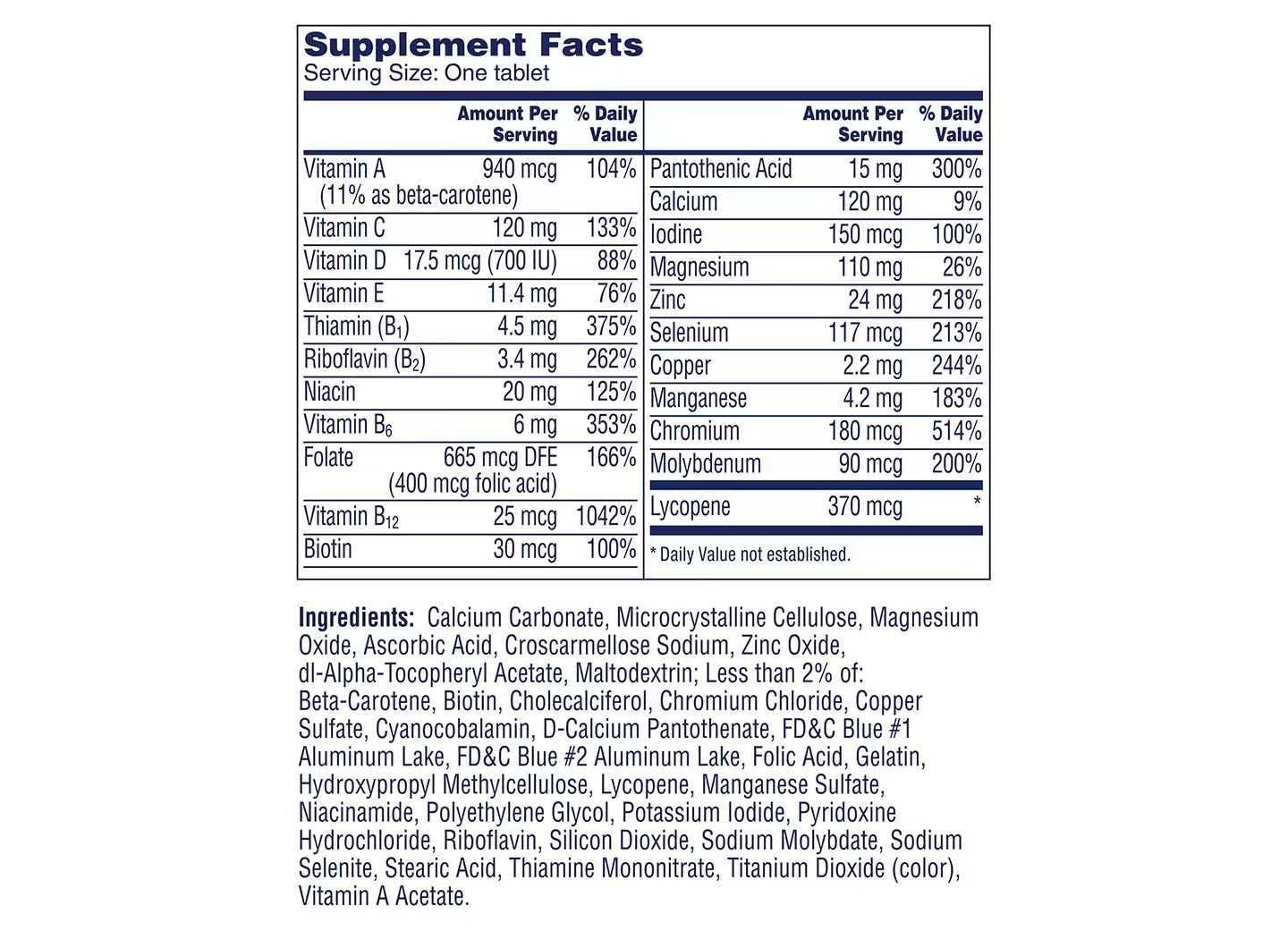 One A Day Men 50+ Multivitamin 100 Tablets | Active Aging & Vitality Support