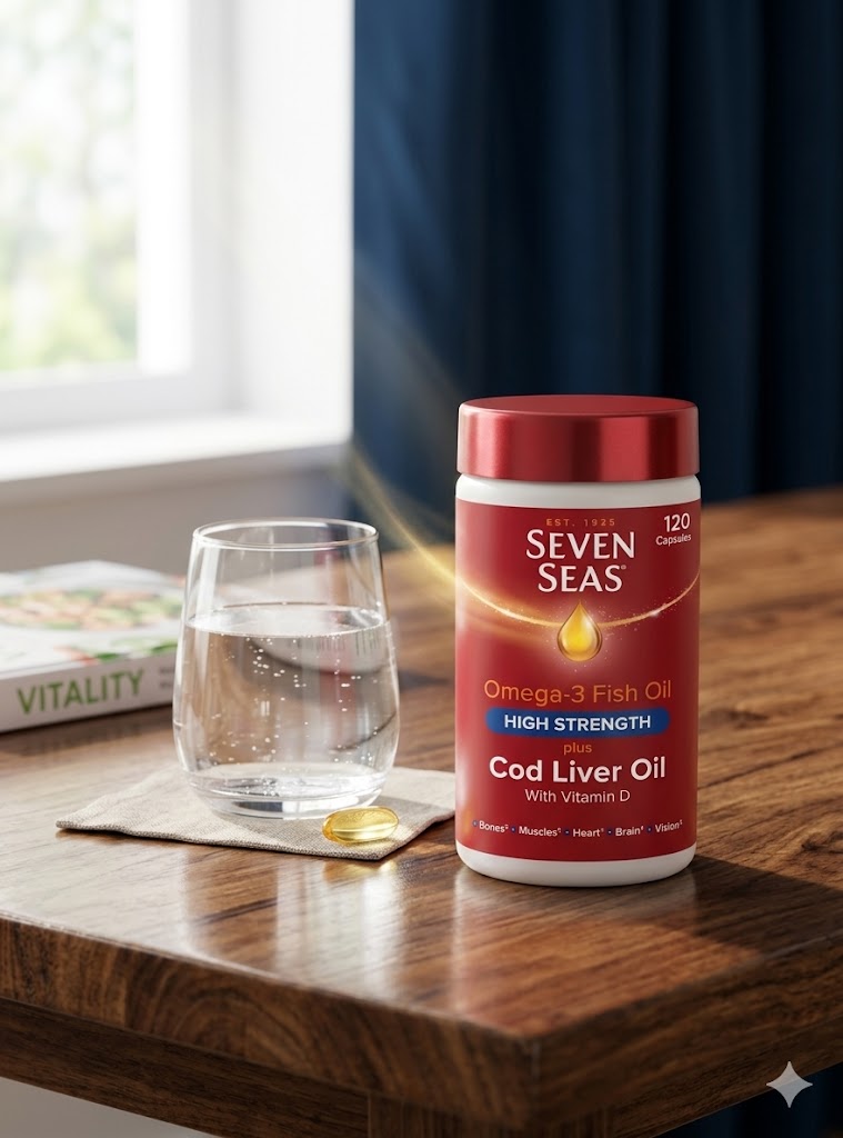 Seven Seas Omega-3 Fish Oil plus Cod Liver Oil 120 Capsules