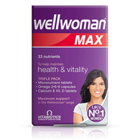 Wellwoman Max – Advanced Women’s Multivitamin with Omega-3, Calcium & Nutrients – 84 Tablets/Softgels (28 Days Supply)