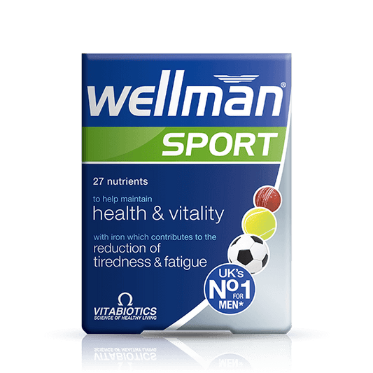 Vitabiotics Wellman Sport is designed for active men, athletes, and fitness enthusiasts. With 30 tablets packed with vitamins, minerals, and antioxidants, it supports energy, stamina, muscle recovery, and immune health – Imported from UK.
