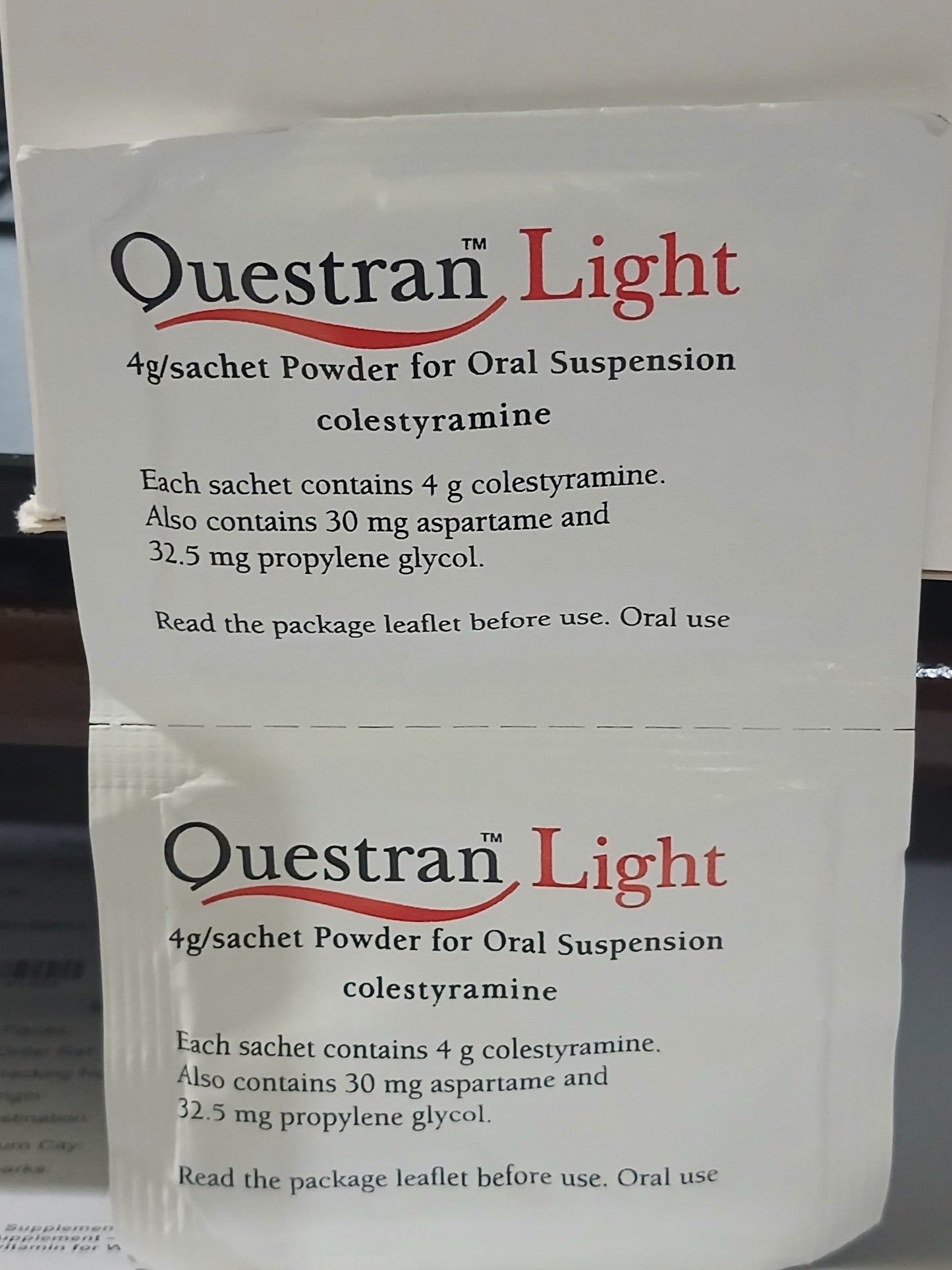 Questran Light 4/g Sachets Powder for Oral Suspension | Cholestyramine | Imported