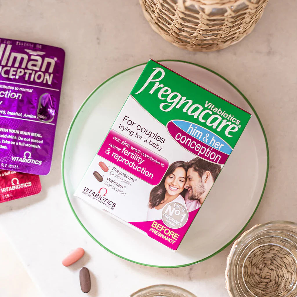 Pregnacare Him & Her Conception – Fertility & Reproductive Health Support – UK Imported – 60 Tablets Each