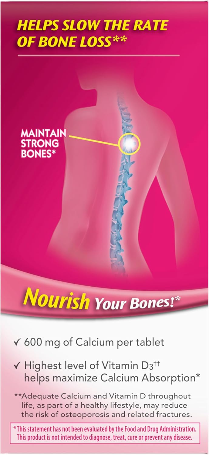Caltrate Bone Health 600 + D3 – Calcium & Vitamin D Supplement – 60 Tablets – Strong Bones & Teeth Support
