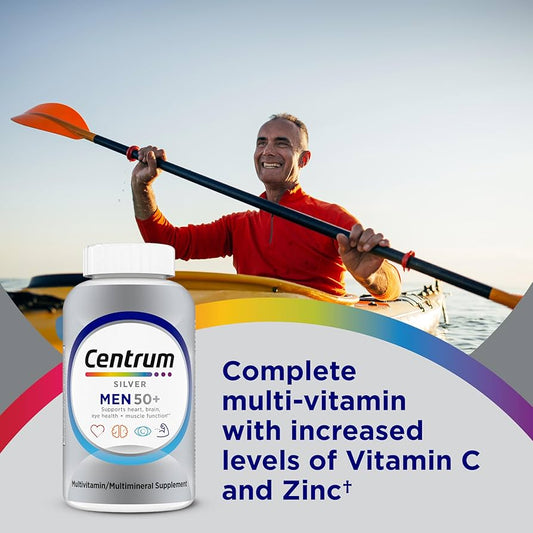 Centrum Silver Men 50+ 90 Tablets – Multivitamin for Men’s Energy, Immunity & Heart Health