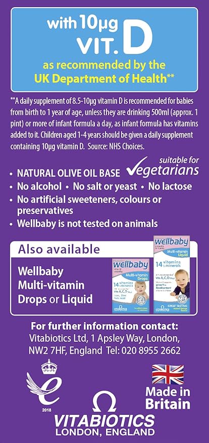 Wellbaby Vitamin D Drops 10µg (Vitamin D3) – From Birth to 4 Years