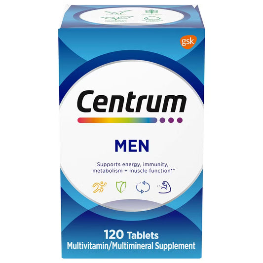 Centrum Men 120 Tablets – Daily Multivitamin for Men’s Energy, Immunity & Muscle Health