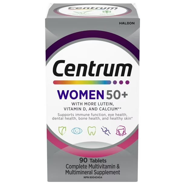 Centrum Silver Women 50+ 90 Tablets – Multivitamin for Women’s Energy, Immunity & Bone Health