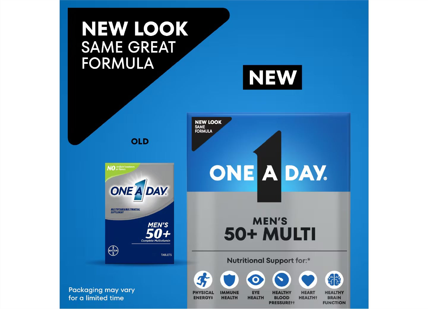 One A Day Men 50+ Multivitamin 100 Tablets | Active Aging & Vitality Support