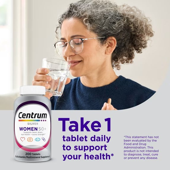 Centrum Silver Women 50+ Complete Multivitamin For Women | Daily Wellness Support Tablets