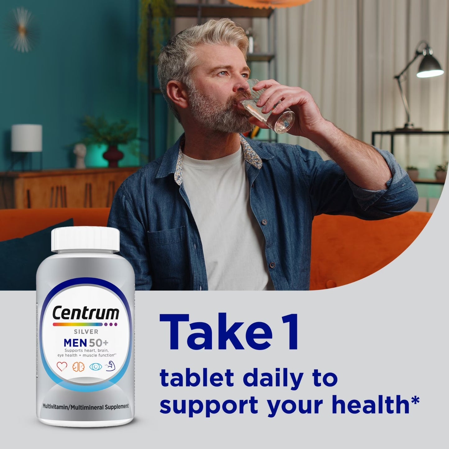 Centrum Silver Men 50+ Complete Multivitamin | 100 Tablets Imported