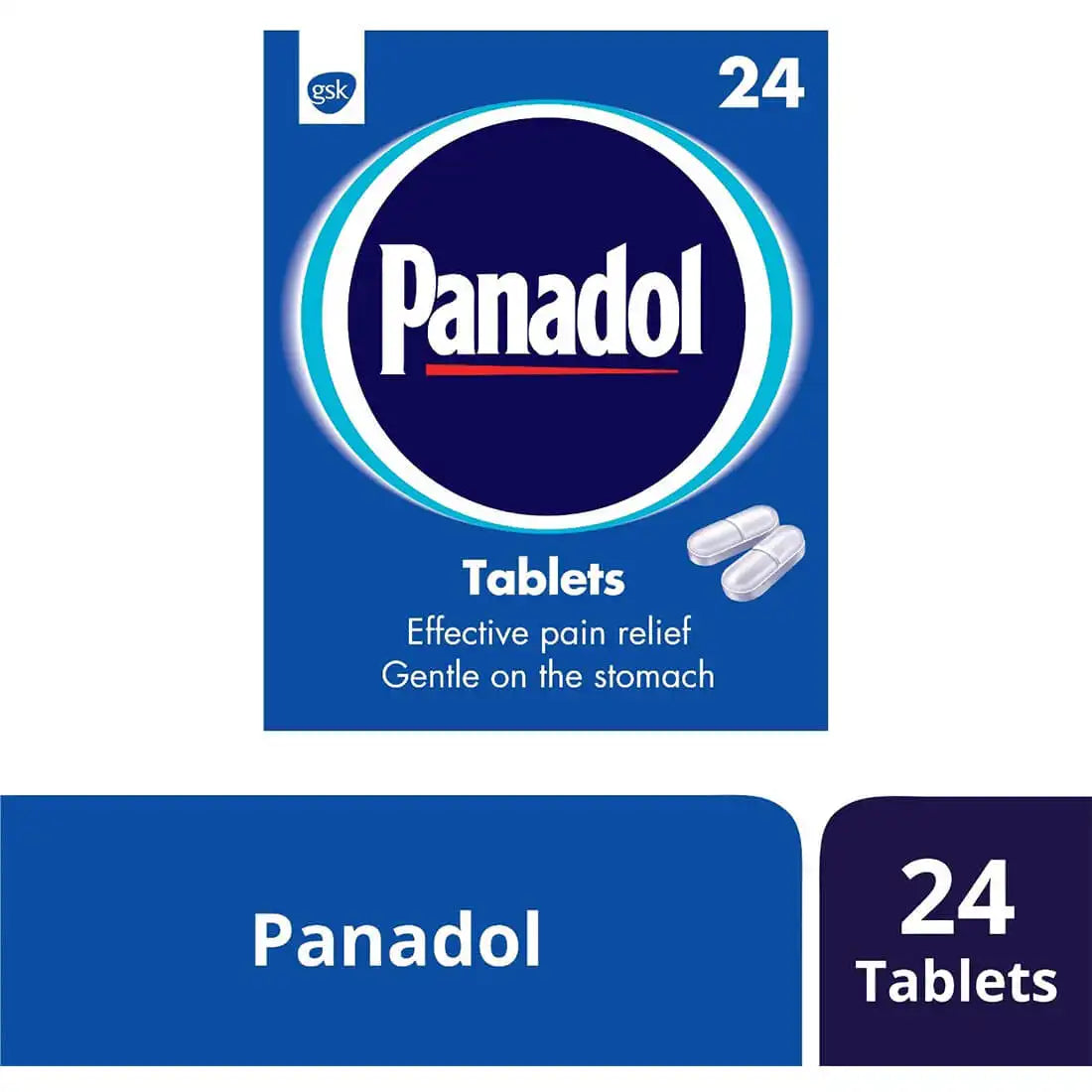 Panadol 500 mg Caplet  Pack of 24 caplets for convenient use.