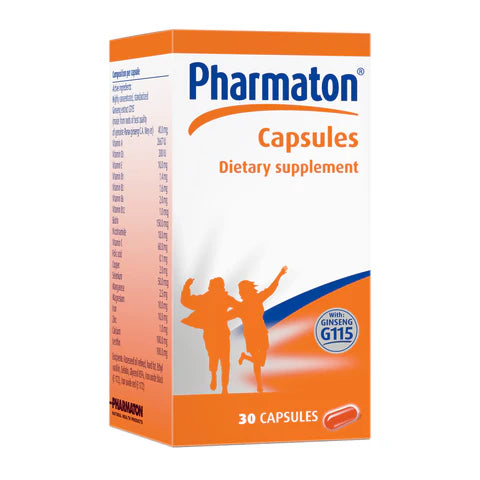 Pharmaton Dietary Supplement – 30 Capsules – Multivitamins with Ginseng G115 for Energy & Vitality